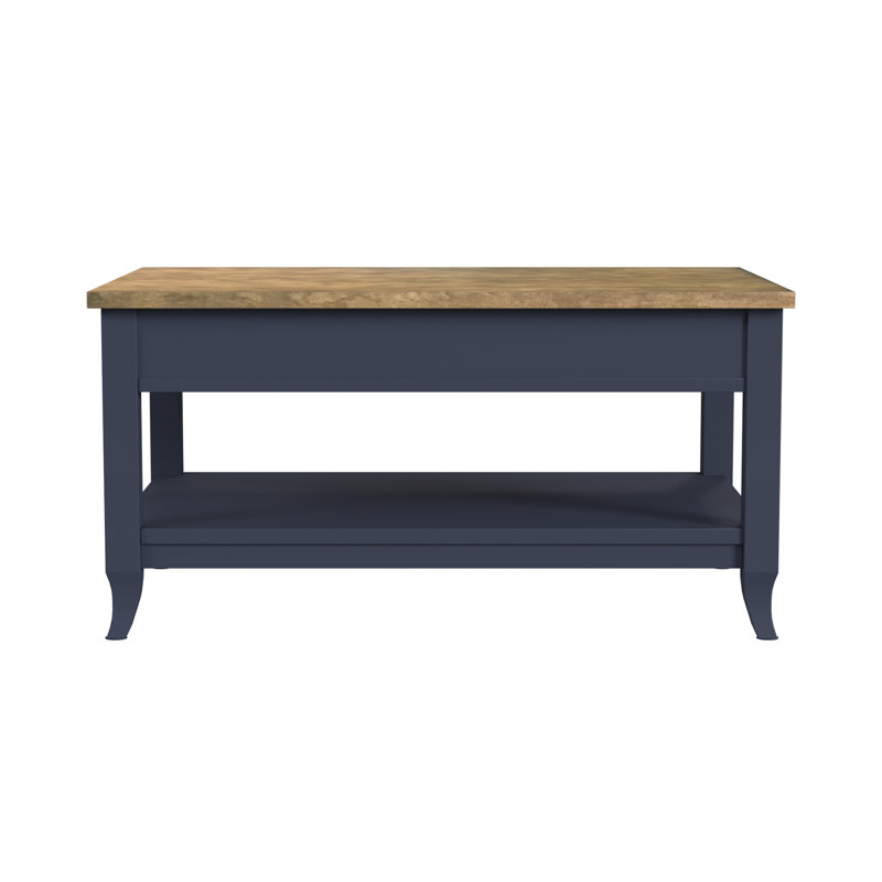 Table basse ivoire en bois d'amande