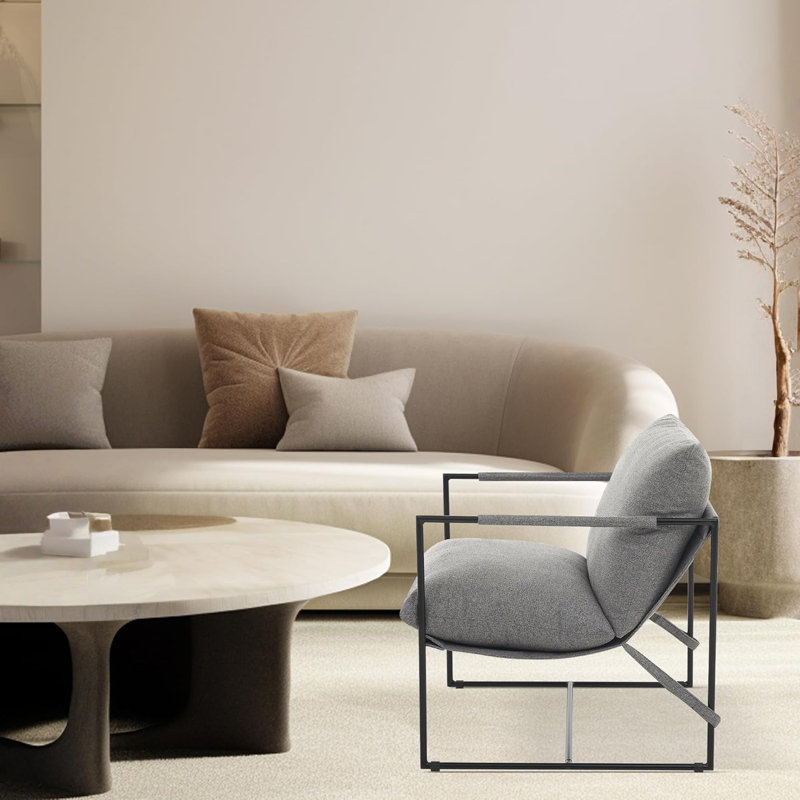 Upholstered Armchair, Grey