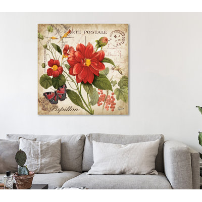 « floral postal ii », reproduction d’impression sur toile tendue