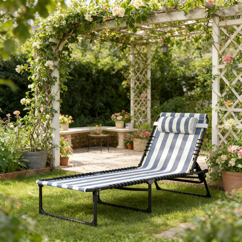 Chaise longue d'extérieur, chaise longue de plage, Bleu