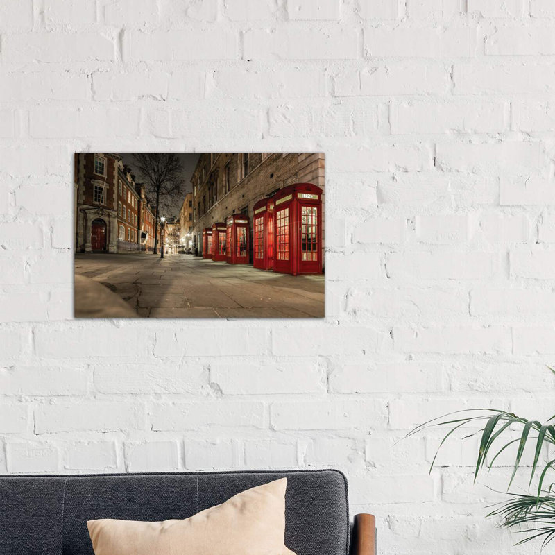 Iconic Red Phone Box - London 1 Piece Wall Art on Canvas, 66.04 cm H x 45.72 cm W x 1.91 cm D
