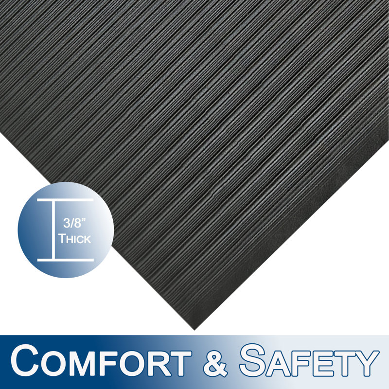 Tapis anti-fatigue nervurée en vinyle éponge Vibbert, Rectangle l 2 pi x L 3 pi
