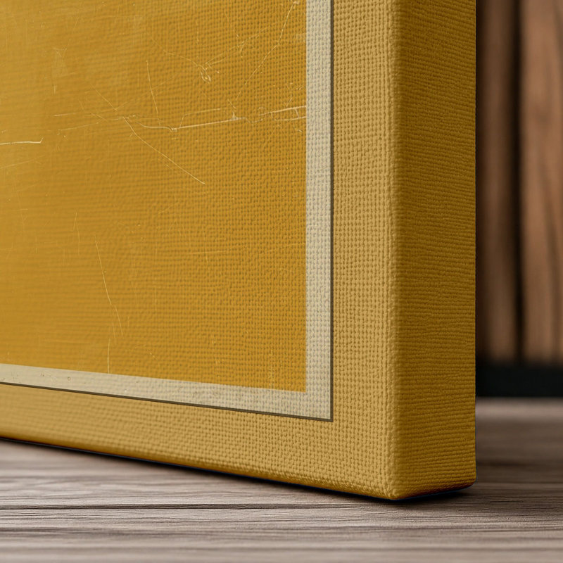 Serene Lotus Bloom Botanical - Wrapped Canvas, 36x24 - 91.4 x 61.0 cm, Ochre Border