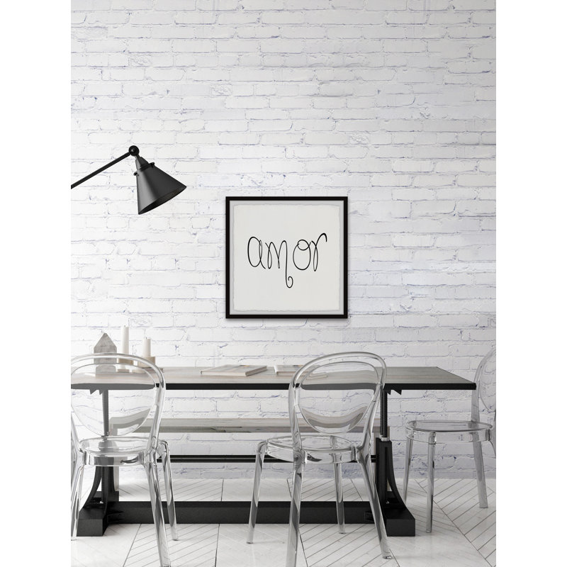Amor III par Marmont Hill - reproduction d'art textuel sur papier encadré, H 12 po x l 12 po x P 1,5 po