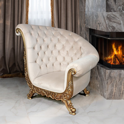 Lombard Art Deco Upholstered Armchair