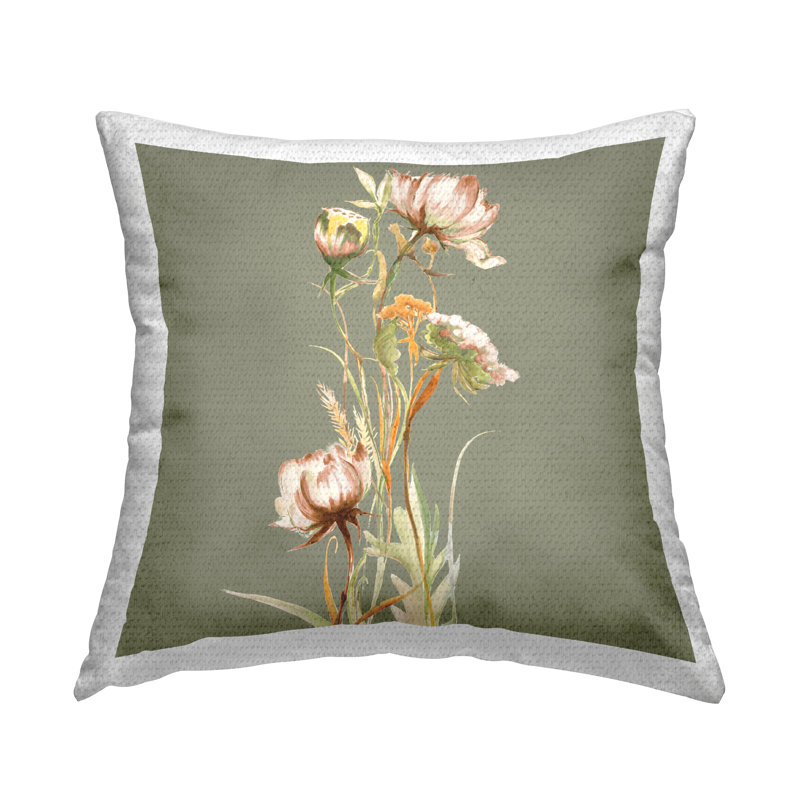 Coussin d'extérieur Budding Cottage Flowers par Liz Jardine