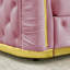 Canapé Chesterfield 62,6 pouces Mid Century Modern, velours rose et or, canapé de salon capitonné avec décoration en acier inoxydable et 2 coussins, rose-129420437