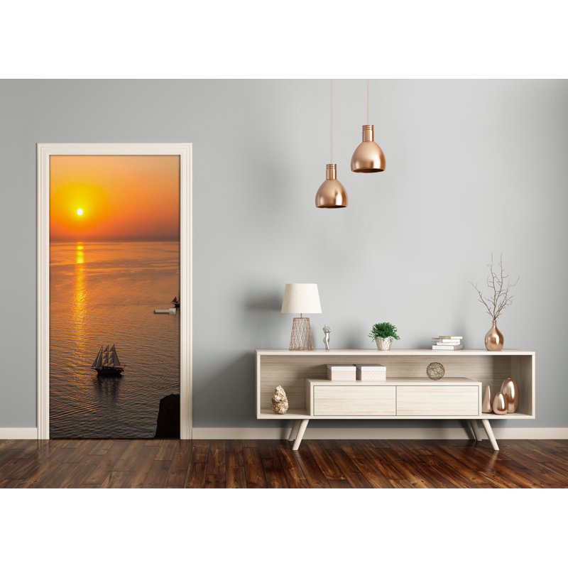 Sunset At Sea Door Decal