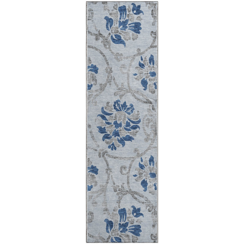 Premium Machine Washable Prisco Sky Rug, Runner 2'3" x 7'6"