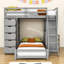 Lit superposé simple au-dessus de simple avec tiroirs Dimmick Kids-135902057