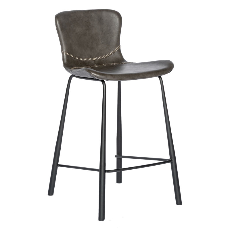 Tabouret de bar et de comptoir Mald, Tabouret de comptoir (assise de 26 po de hauteur), Gris anthracite