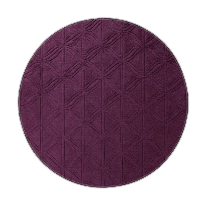 Trellis Red Indoor and Outdoor Area Rug, Round 5'