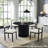  Henriet 48" Pedestal Base Round Dining Table, Black