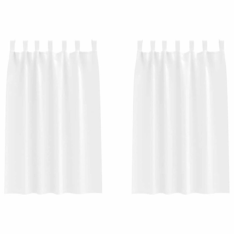 Curtains With Curtains 2 Pcs Polyester, 175cm Width x 140cm Drop, Pure White