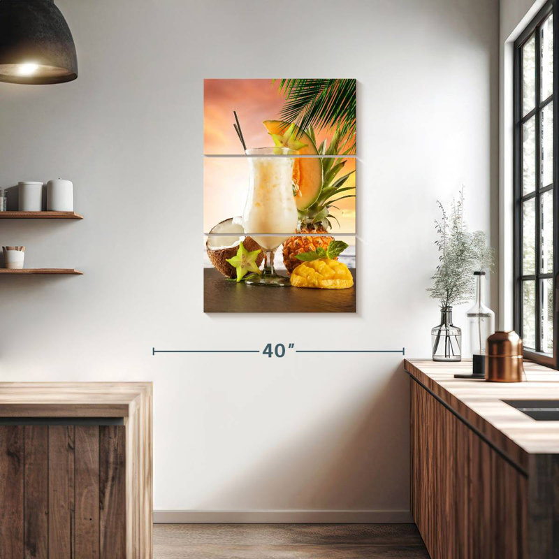Cocktail à la plage, H 38 po x l 24 po