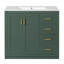 Ensemble de meuble-lavabo 36 po avec lavabo en céramique, armoire de rangement en bois massif, ensemble de meuble-lavabo autoportant avec 3 tiroirs et portes à fermeture douce