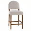 Tabouret de bar 26 po en bois d'hévéa gris clair et noyer, niveleur de sol réglable, siège spacieux pour îlot de cuisine (gris clair, ensemble de 2)-810233002