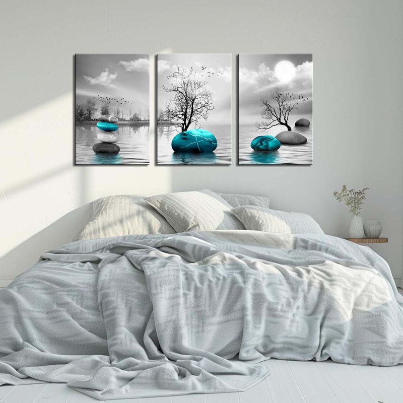 3 Piece Wrapped Canvas Print, 60 cm H x 120 cm W