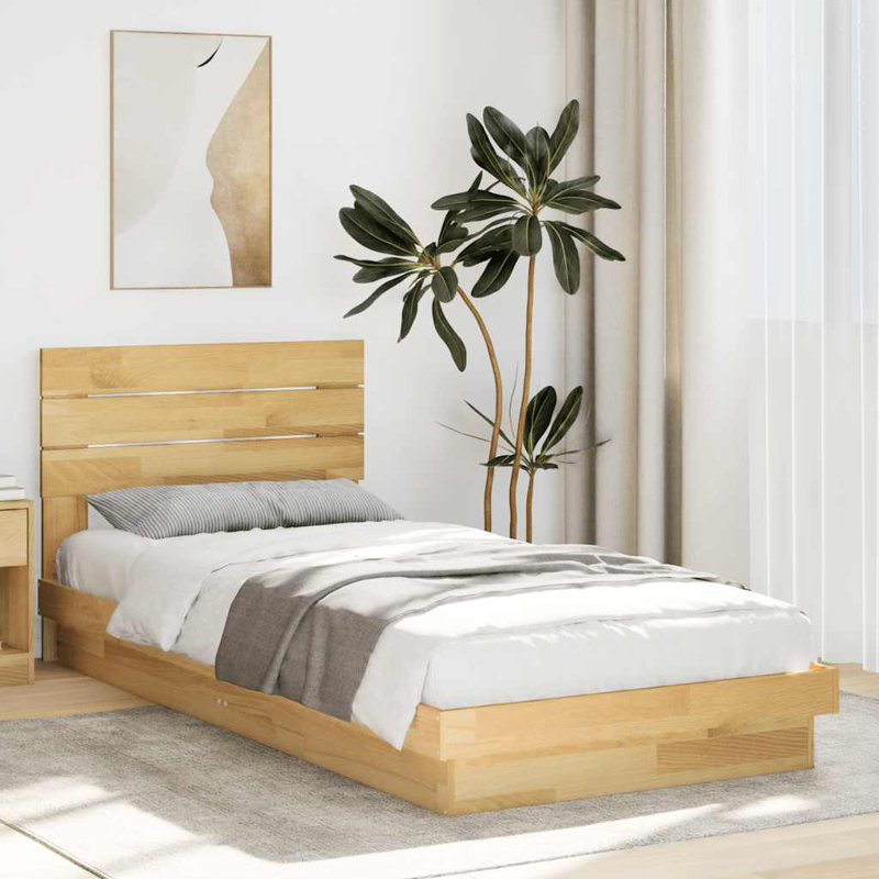 Solid Wood Bed, European Single (90 x 200 cm)