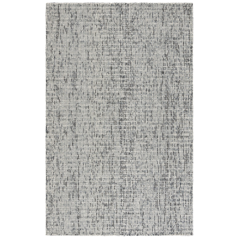 Tapis abstrait gris foncé / ivoire MSR, Rectangle 8 pi x 10 pi