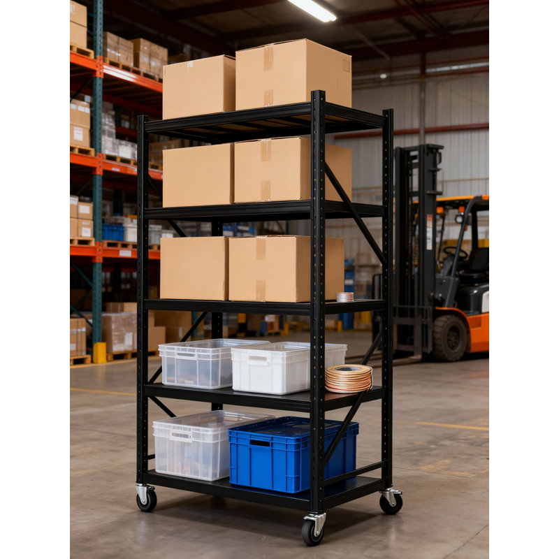 Étagère de rangement robuste à 5 niveaux, paquet de 2, capacité totale de 1 250 lb, tablettes réglables en acier, assemblage sans outil pour le garage, l'entrepôt et l'organisation à domicile