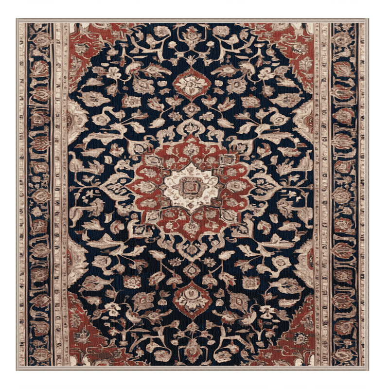 Machine Washable Persian Beige Area Rug, Square 7'