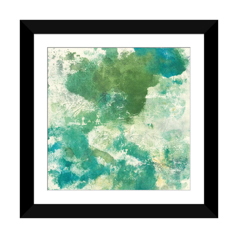 « mossy rock ii », impression sur toile, H 18 po x l 18 po x P 1,5 po, Papier d'art encadré noir, Blanc