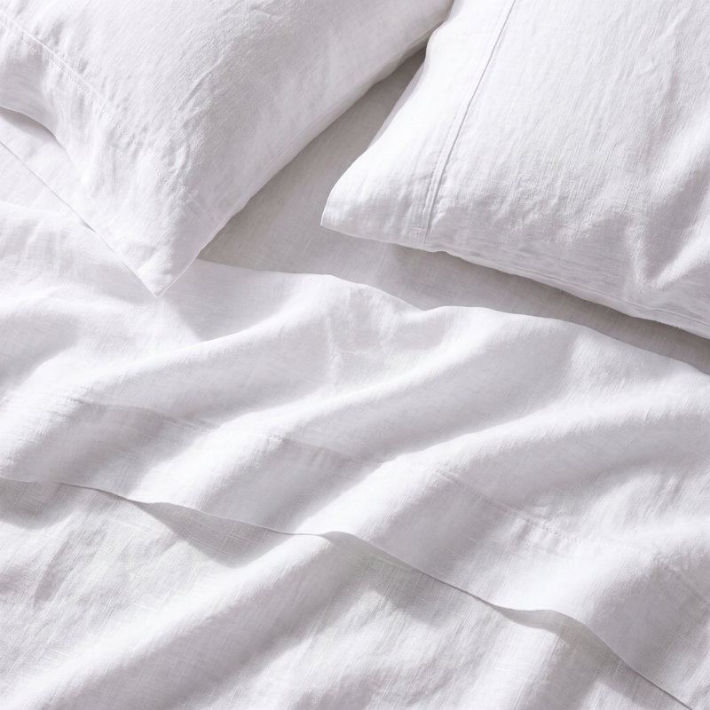 Auggie Savell Stone Washed 100% Hemp Sheet Set, Queen Sheet Set + 1 Fitted Sheet + 2 Pillowcases