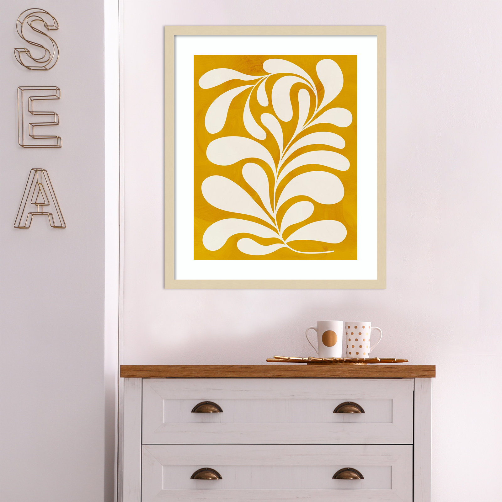 Lomi "Goldenrod I" Print by Grace Popp, Natural, 25" H x 21" W x 1" D