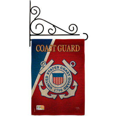 En toile jute 2 côtés 19 x 13 po coast guard coast drapeau de jardin
