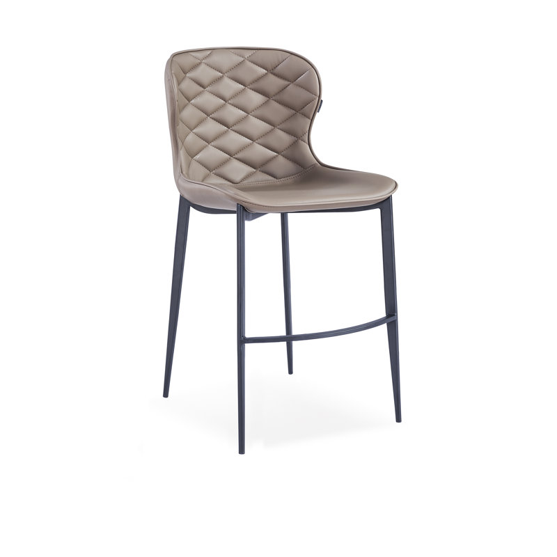 Albert Upholstered Counter Stool, Taupe, Black, Counter Stool (24” Seat Height)