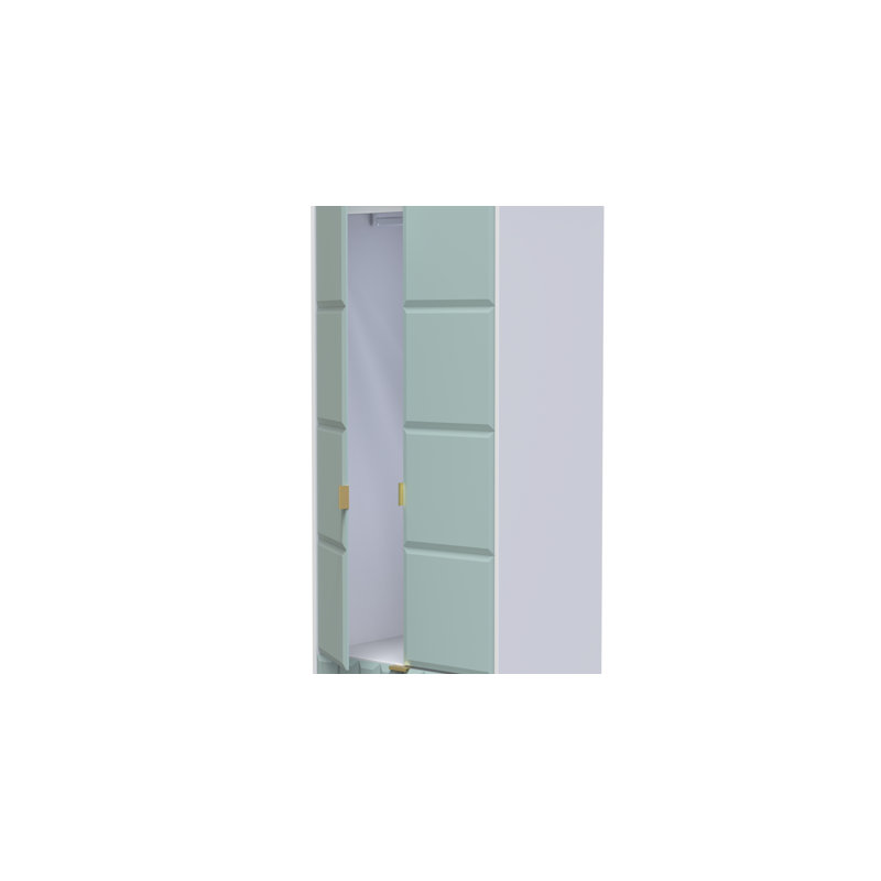 Fully Assembled 3 Door Wardrobe, Duck Matt/White, 182.5cm H x 74cm W x 53cm D