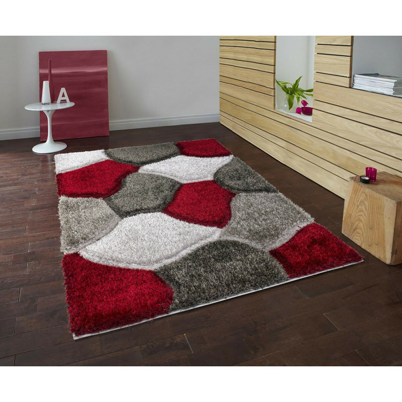 Carolena Geometric Hand Woven Shag Area Rug, Rectangle 200 x 290cm