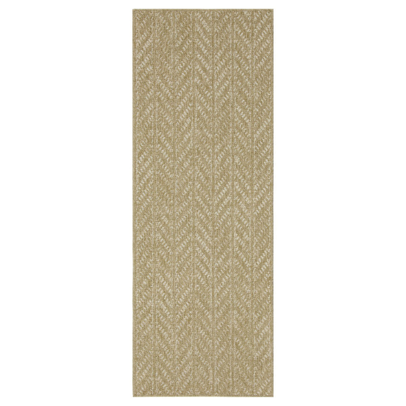 Tapis intérieur / extérieur en jute / noir Earth, Rectangle 5 pi 3 po x 7 pi 3 po, Naturel + blanc
