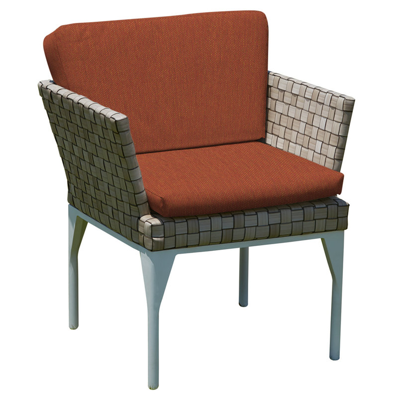 Brafta Outdoor Dining Armchair, Canvas Brick Sunbrella® Canvas