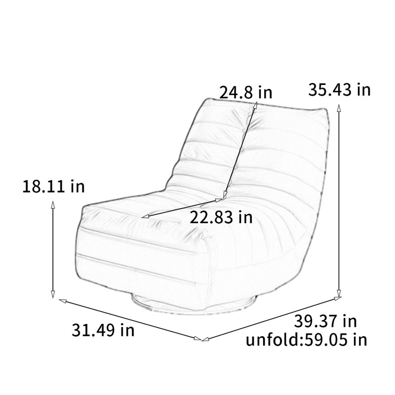 Comfortable rotating recliner chair, Blue