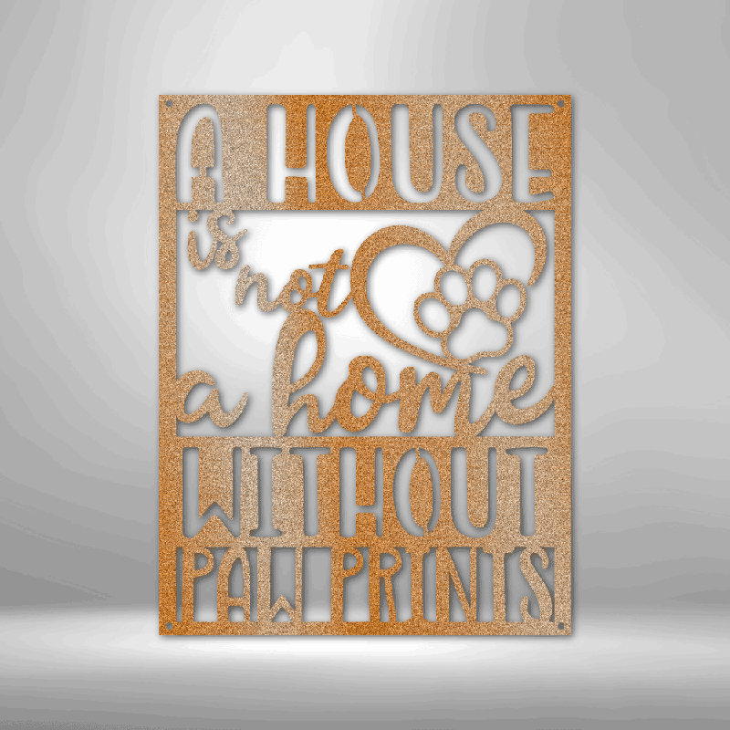 Décoration murale Home with Office, H 14,25 po x l 14,5 po x P 0,5 po, Cuivre