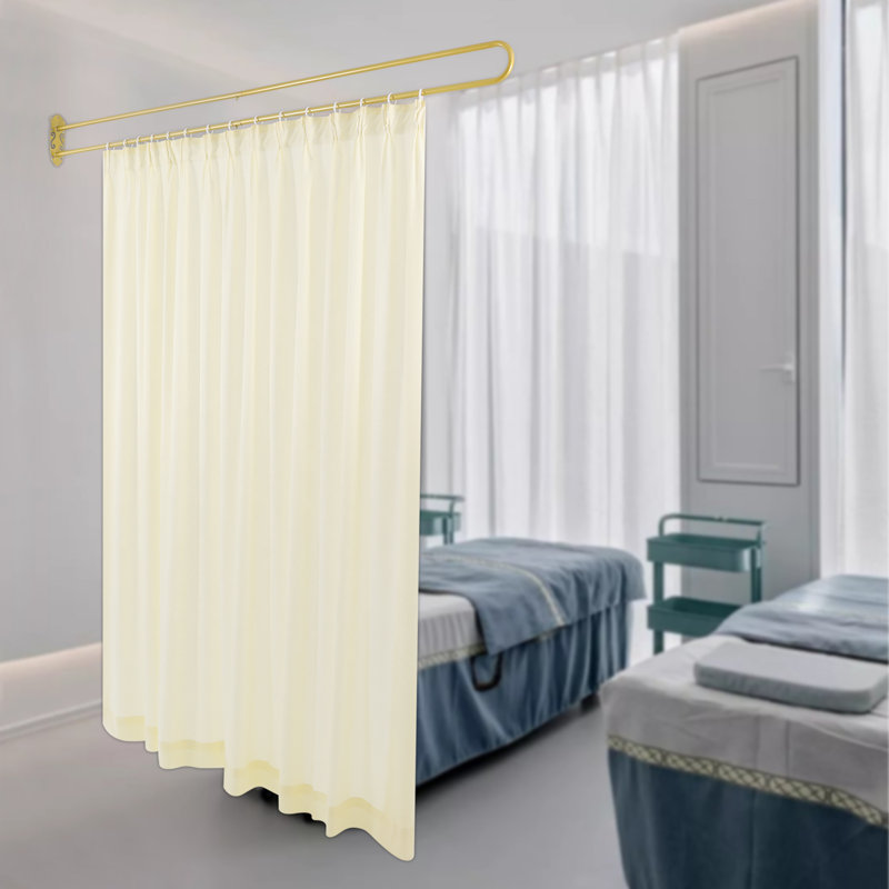 Hanging Room Divider With Privacy Curtain, White