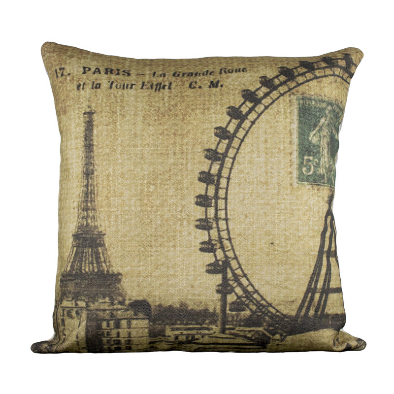 Grande Roue Cotton Blend Reversible Throw Pillow