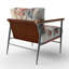 Cyress - Fauteuil rembourré à motif géométrique abstrait-643269572