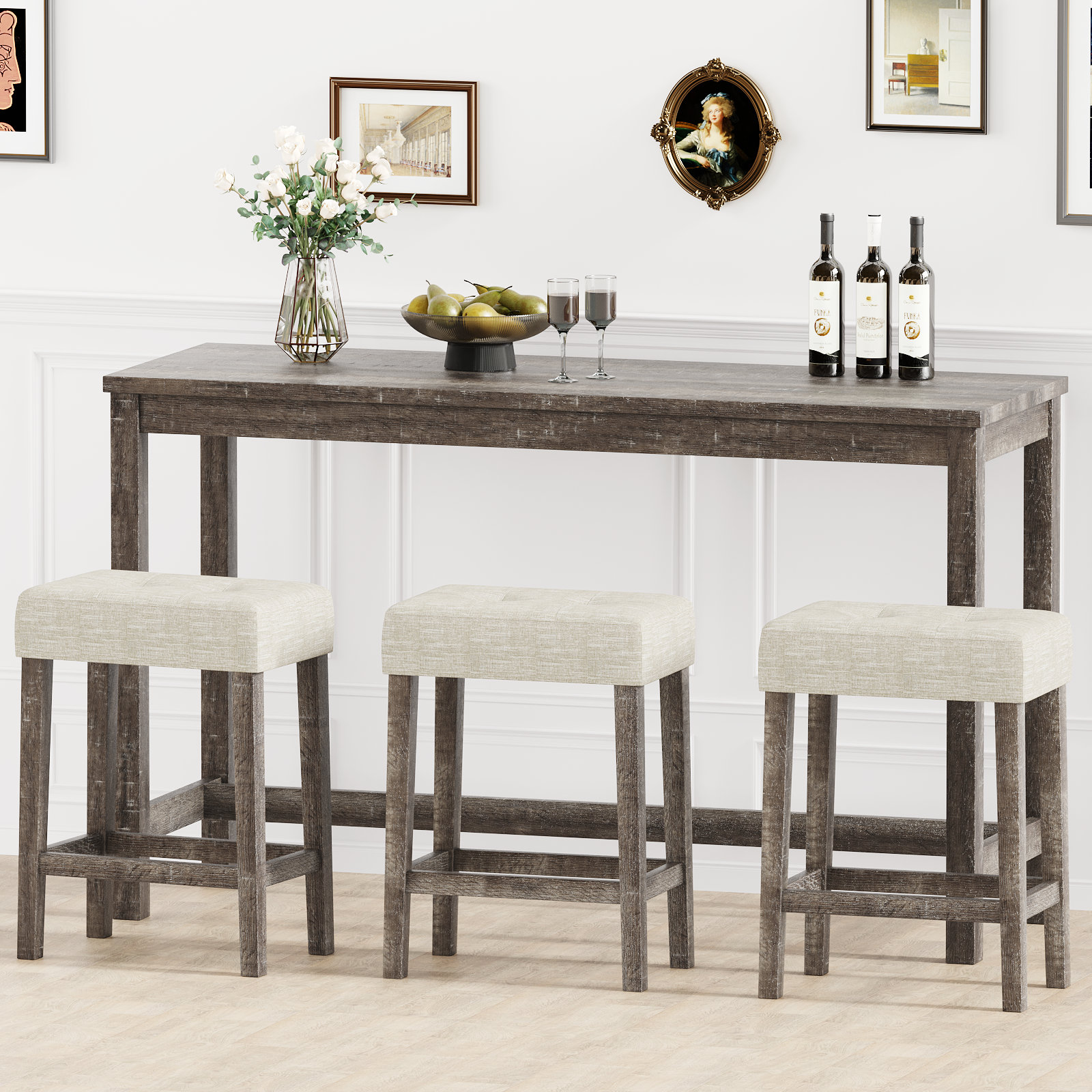 Winston Porter Mellisha 3-Person Counter Height Dining Set