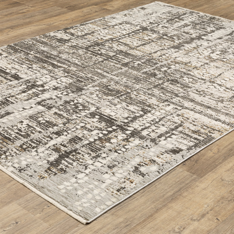 Tapis industriel ivoire / brun Telisa, Rectangle 7 pi 10 po x 10 pi
