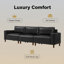 Courbes de style Mid-Century, cuir respirant, pieds en bois massif, assemblage sans outil de 30 minutes, pièce maîtresse à 3 places-1244149020-1244149022-1244149027