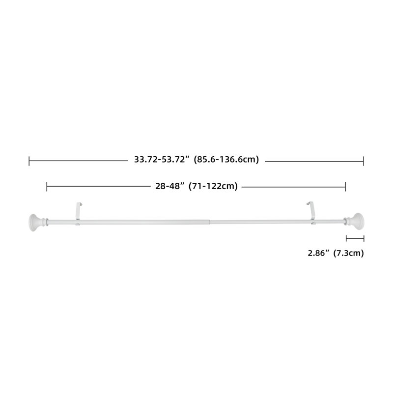 Fer réglable Taouk 0,75 po, H 2,72 po x l 53,72 po x P 2,72 po, Blanc