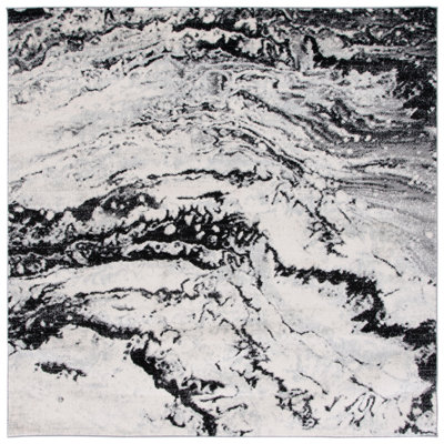 Adcock Abstract Ivory/Black Area Rug