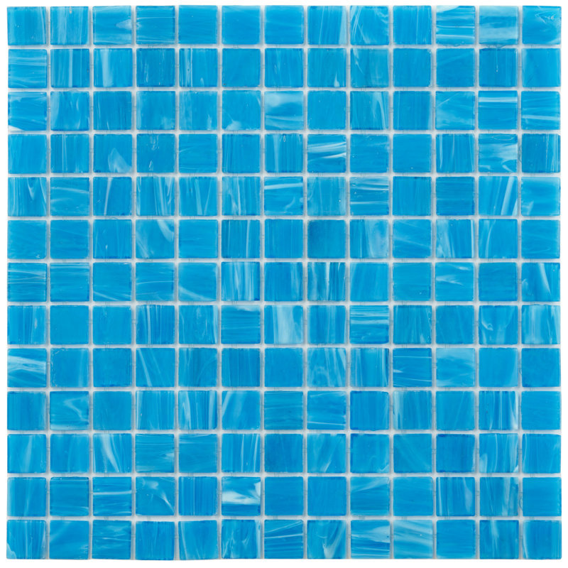 Celestial 0.8" x 0.8" Glass Grid Mosaic Wall & Floor Tile , Dodger Blue