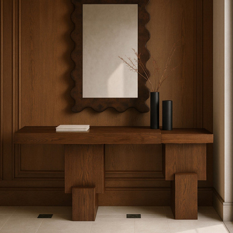 Console américaine de luxe rétro légère et luxueuse, Marron foncé