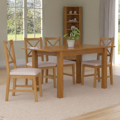 4 - Person Extendable Solid Oak Dining Set