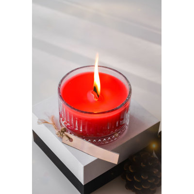 Luxurious Red Glass Candle, 7 x 7 cm | 100% Soya Wax, 6.8 fl oz | Exquisite Vanilla Scent, Perfect for Home Décor & Relaxation | Safe & Eco-Friendly, Ideal Gift for Any Occasion, Keep Away from Heat