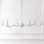 Lustre Shana 35,5" à 6 lumières, style moderne transitionnel, bras ondulés sculpturaux réglables, en métal, DEL de style bougie-698838431